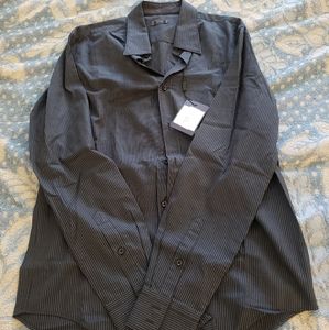 Esprit black/white striped men's dress shirt new